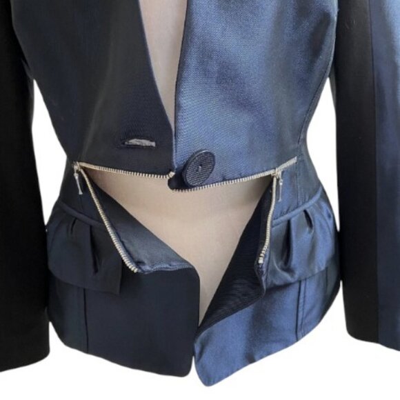 Andy The-Anh women's two-tone single button long sleeve blazer size 8 - Picture 4 of 11